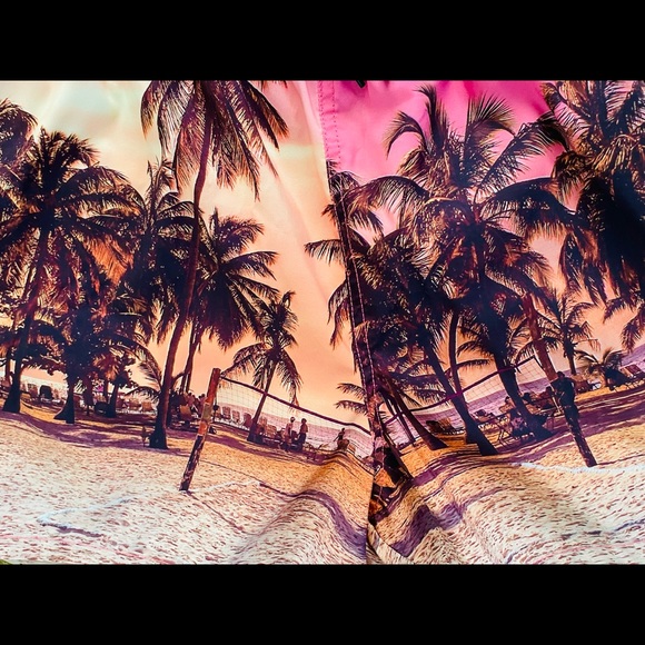 HAPPY HOUR New-With-Tags MAGIC SUNSET Hawaiian BEACH Print SWIM TRUNKS XL - Picture 9 of 11